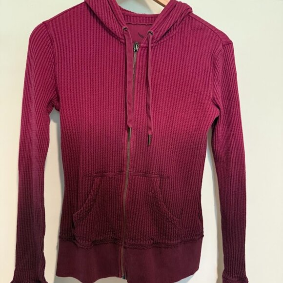 Eddie Bauer Zip Up Cotton Zip Up Hoodie Ombre Dark Pink, Size Med - Picture 1 of 6